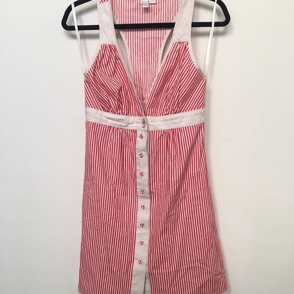 💙Vintage Retro Pin-up stripe  button down dress - Picture 1 of 3